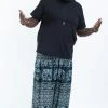 HaremPants.com Plus Size Marble Elephant Men's Elephant Pants In Black