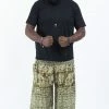 HaremPants.com Plus Size Marble Elephant Men's Elephant Pants In Olive