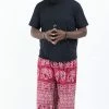 HaremPants.com Plus Size Marble Elephant Men's Elephant Pants In Red