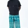 HaremPants.com Plus Size Marble Elephant Men's Elephant Pants In Turquoise