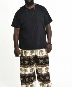 HaremPants.com Plus Size Elephant Bliss Men's Elephant Pants In Black