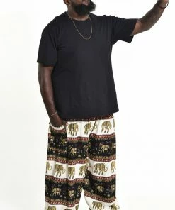 HaremPants.com Plus Size Elephant Bliss Men's Elephant Pants In Black