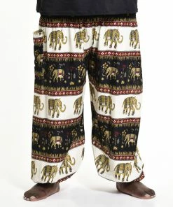 HaremPants.com Plus Size Elephant Bliss Men's Elephant Pants In Black