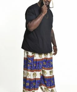 HaremPants.com Plus Size Elephant Bliss Men's Elephant Pants In Blue