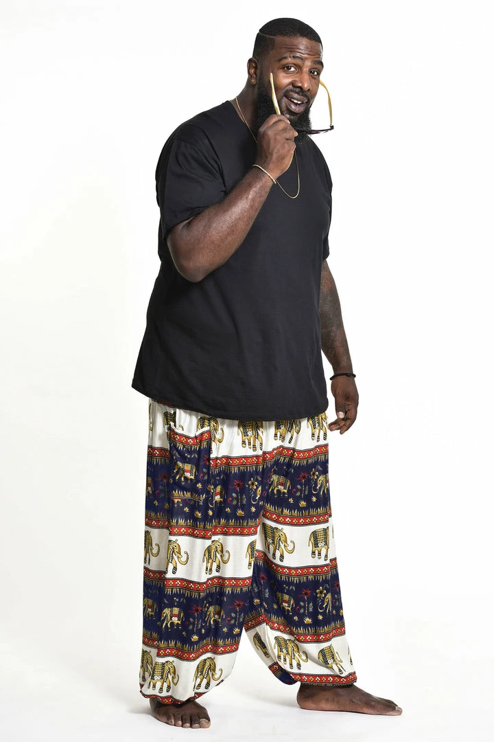 HaremPants.com Plus Size Elephant Bliss Men's Elephant Pants In Navy 3 HaremPants.com Plus Size Elephant Bliss Men's Elephant Pants In Navy