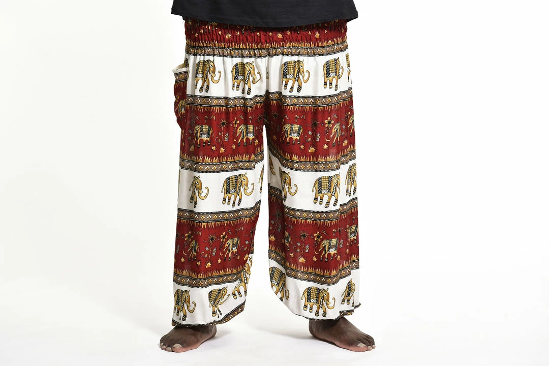 HaremPants.com Plus Size Elephant Bliss Men's Elephant Pants In Red 4 HaremPants.com Plus Size Elephant Bliss Men's Elephant Pants In Red