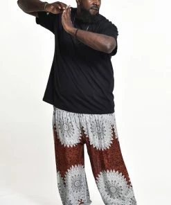 HaremPants.com Plus Size Marble Mandalas Men's Harem Pants In Brown