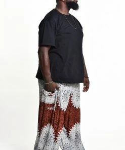 HaremPants.com Plus Size Marble Mandalas Men's Harem Pants In Brown