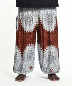 HaremPants.com Plus Size Marble Mandalas Men's Harem Pants In Brown
