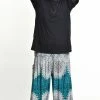 HaremPants.com Plus Size Marble Mandalas Men's Harem Pants In Turquoise