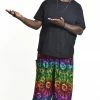 HaremPants.com Plus Size Rainbow Elephant Men's Elephant Pants In Green