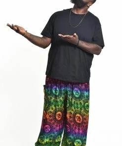 HaremPants.com Plus Size Rainbow Elephant Men's Elephant Pants In Green