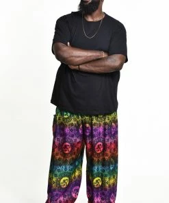 HaremPants.com Plus Size Rainbow Elephant Men's Elephant Pants In Purple