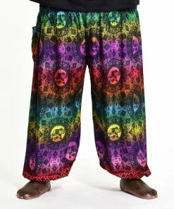HaremPants.com Plus Size Rainbow Elephant Men's Elephant Pants In Purple