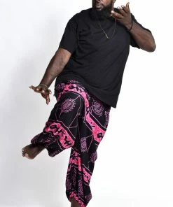HaremPants.com Plus Size Turtle Print Men's Harem Pants In Pink