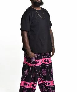 HaremPants.com Plus Size Turtle Print Men's Harem Pants In Pink