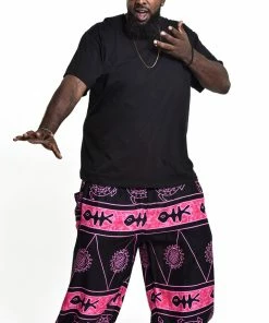 HaremPants.com Plus Size Turtle Print Men's Harem Pants In Pink