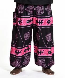 HaremPants.com Plus Size Turtle Print Men's Harem Pants In Pink