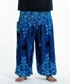 HaremPants.com Plus Size Paisley Mandalas Men's Harem Pants In Blue 6 HaremPants.com Plus Size Paisley Mandalas Men's Harem Pants In Blue