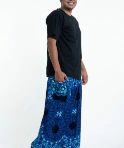 HaremPants.com Plus Size Paisley Mandalas Men's Harem Pants In Blue 7 HaremPants.com Plus Size Paisley Mandalas Men's Harem Pants In Blue