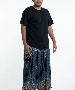 HaremPants.com Plus Size Paisley Mandalas Men's Harem Pants In Gray