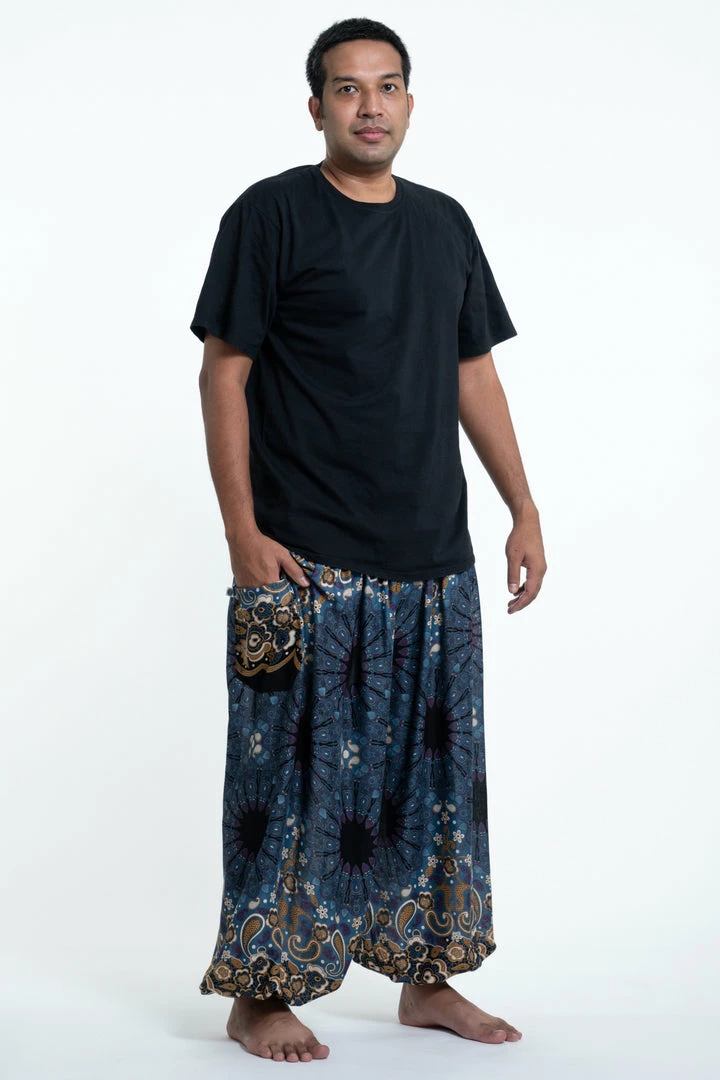 HaremPants.com Plus Size Paisley Mandalas Men's Harem Pants In Gray 3 HaremPants.com Plus Size Paisley Mandalas Men's Harem Pants In Gray