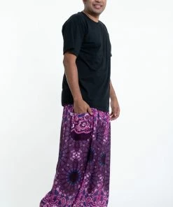 HaremPants.com Plus Size Paisley Mandalas Men's Harem Pants In Purple