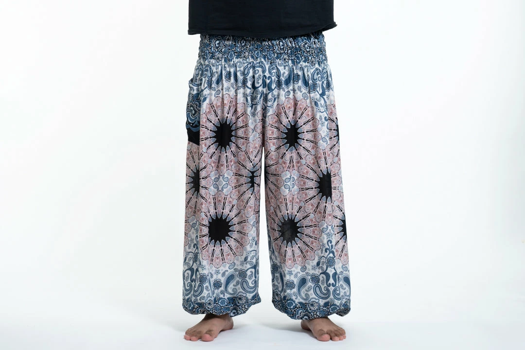 HaremPants.com Plus Size Paisley Mandalas Men's Harem Pants In Silver Gray 4 HaremPants.com Plus Size Paisley Mandalas Men's Harem Pants In Silver Gray