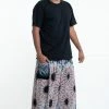 HaremPants.com Plus Size Paisley Mandalas Men's Harem Pants In Silver Gray
