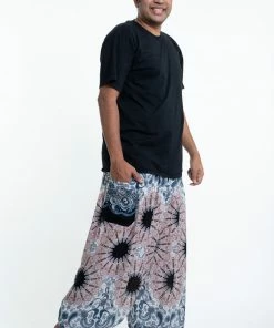 HaremPants.com Plus Size Paisley Mandalas Men's Harem Pants In Silver Gray 7 HaremPants.com Plus Size Paisley Mandalas Men's Harem Pants In Silver Gray