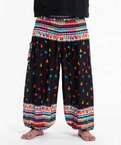 HaremPants.com Plus Size Triangles Men's Harem Pants In Black