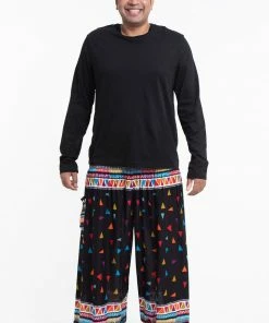 HaremPants.com Plus Size Triangles Men's Harem Pants In Black