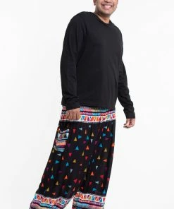 HaremPants.com Plus Size Triangles Men's Harem Pants In Black