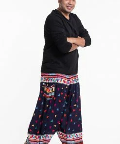HaremPants.com Plus Size Triangles Men's Harem Pants In Navy