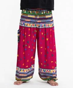 HaremPants.com Plus Size Triangles Men's Harem Pants In Pink