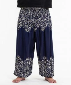 HaremPants.com Plus Size Vines Men's Harem Pants In Blue