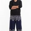 HaremPants.com Plus Size Vines Men's Harem Pants In Blue