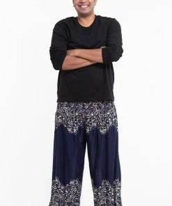 HaremPants.com Plus Size Vines Men's Harem Pants In Blue