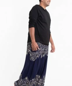 HaremPants.com Plus Size Vines Men's Harem Pants In Blue