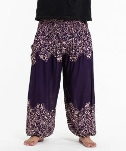 HaremPants.com Plus Size Vines Men's Harem Pants In Purple