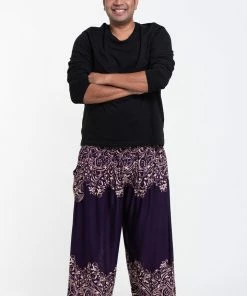 HaremPants.com Plus Size Vines Men's Harem Pants In Purple