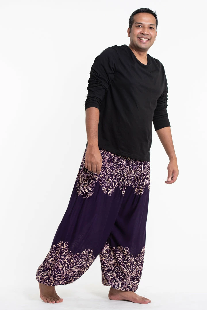 HaremPants.com Plus Size Vines Men's Harem Pants In Purple 5 HaremPants.com Plus Size Vines Men's Harem Pants In Purple