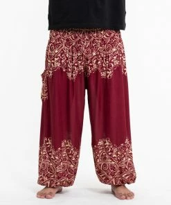 HaremPants.com Plus Size Vines Men's Harem Pants In Red