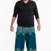 HaremPants.com Plus Size Vines Men's Harem Pants In Turquoise