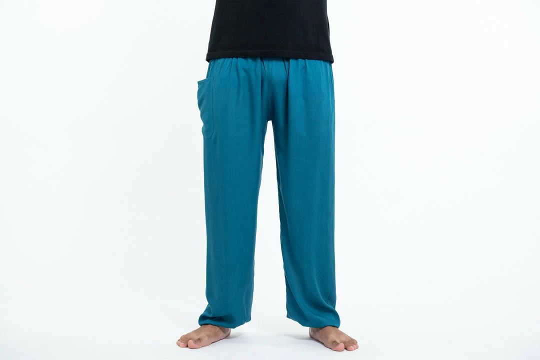 HaremPants.com Solid Color Men's Tall Harem Pants In Aqua Blue 4 HaremPants.com Solid Color Men's Tall Harem Pants In Aqua Blue