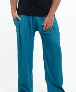 HaremPants.com Solid Color Men's Tall Harem Pants In Aqua Blue