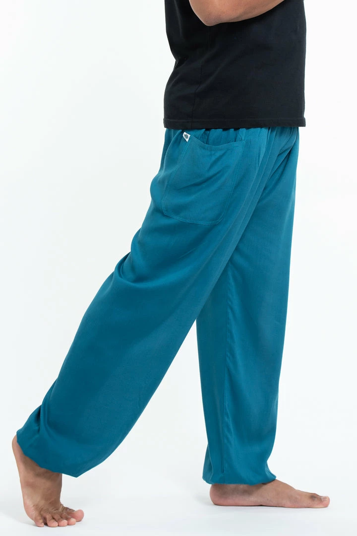 HaremPants.com Solid Color Men's Tall Harem Pants In Aqua Blue 5 HaremPants.com Solid Color Men's Tall Harem Pants In Aqua Blue
