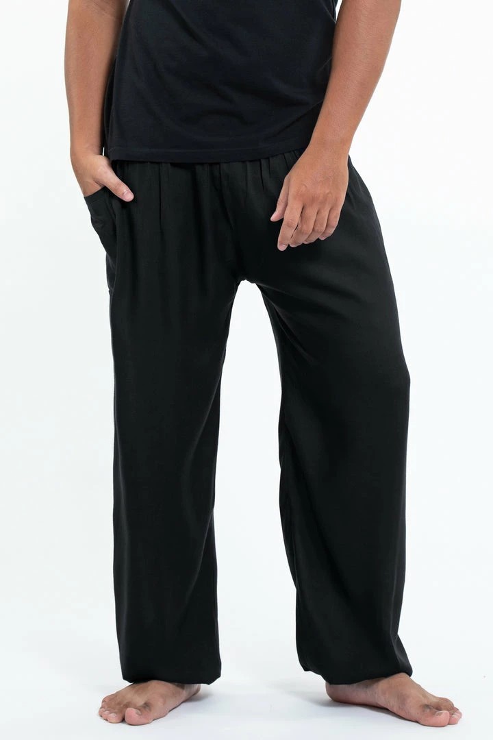 HaremPants.com Solid Color Men's Tall Harem Pants In Black 3 HaremPants.com Solid Color Men's Tall Harem Pants In Black