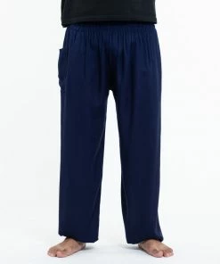 HaremPants.com Solid Color Men's Tall Harem Pants In Blue Plus Sizes