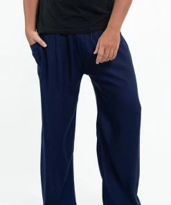 HaremPants.com Solid Color Men's Tall Harem Pants In Blue Plus Sizes